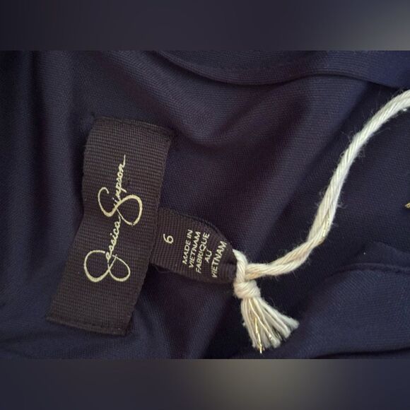 NWT Jessica Simpson Navy Halter Dress Size 6, Gold Choker - Picture 7 of 7